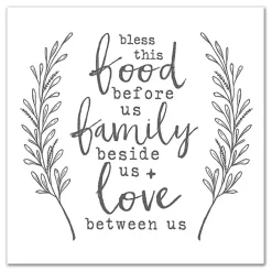 Best Kirklands Home Bless This Food White and Gray Canvas Art Print