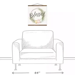 New Kirklands Home Blessed Egg Wreath Teak Hanging Canvas Art Print