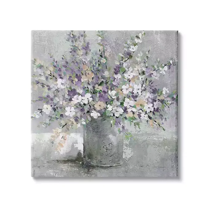 Kirklands Home Blossoming Aster Bouquet Canvas Print, 24x24 in. Gray
