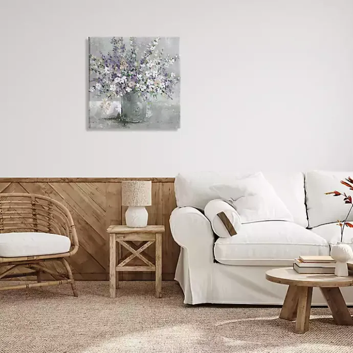 Kirklands Home Blossoming Aster Bouquet Canvas Print, 24x24 in. Gray