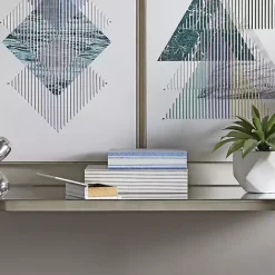 Outlet Kirklands Home Blue & Cream Striped Canvas Book Boxes, Set of 3