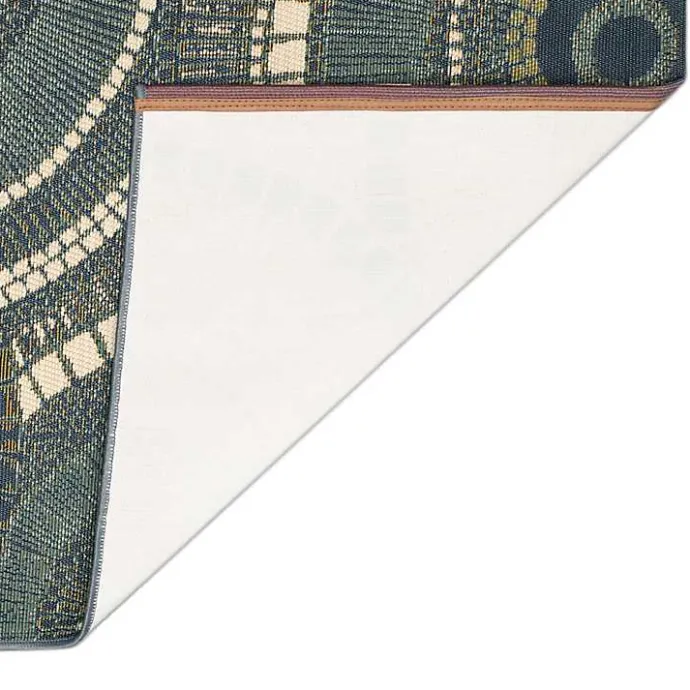 Best Kirklands Home Blue & Green Circles Indoor/Outdoor Rug, 2x3