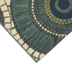 Best Kirklands Home Blue & Green Circles Indoor/Outdoor Rug, 2x3