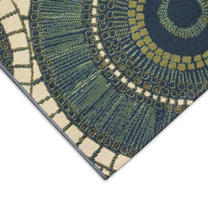 Best Kirklands Home Blue & Green Circles Indoor/Outdoor Rug, 2x3