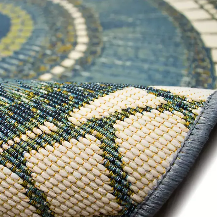 Best Kirklands Home Blue & Green Circles Indoor/Outdoor Rug, 2x3