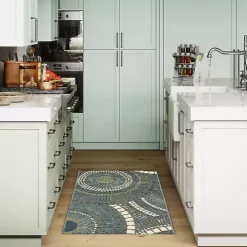 Best Kirklands Home Blue & Green Circles Indoor/Outdoor Rug, 2x3