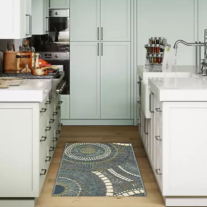 Best Kirklands Home Blue & Green Circles Indoor/Outdoor Rug, 2x3