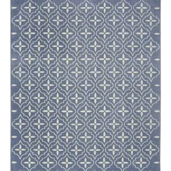 Best Kirklands Home Blue & Ivory Quatrefoil Indoor/Outdoor Rug, 8x10