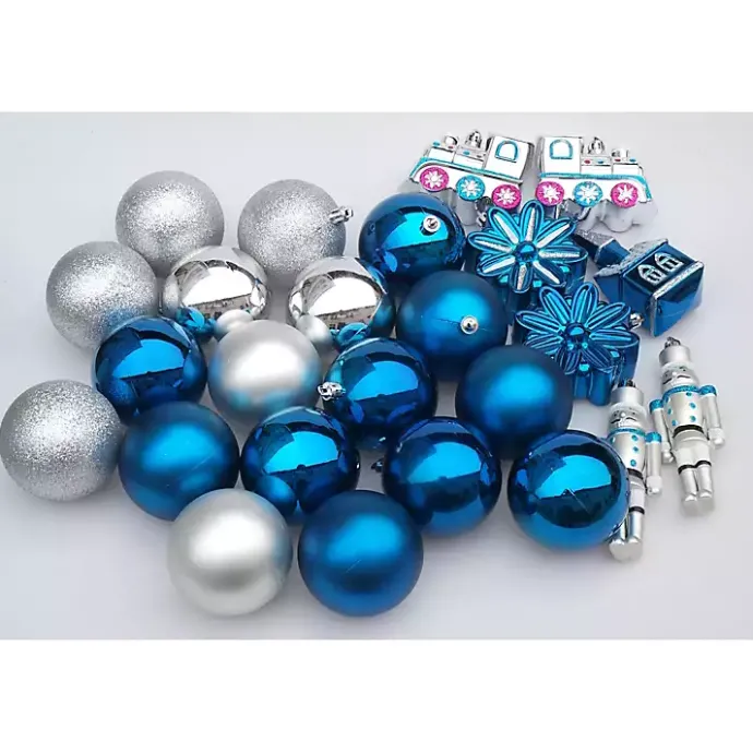 Clearance Kirklands Home Blue & Silver Mix 50-pc. Christmas Ornament Set