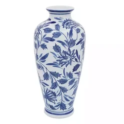 New Kirklands Home Blue & White Chinoiserie Ceramic Vase, 13 in.