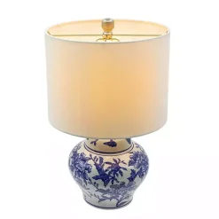 Sale Kirklands Home Blue & Floral Ceramic Table Lamp White