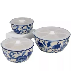 Sale Kirklands Home Blue & White 6-pc. Ceramic Food Storage Bowl Set