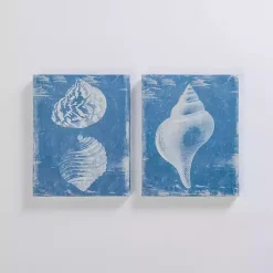 Outlet Kirklands Home Blue & White Seashells Canvas Art Prints, Set of 2