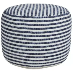 Sale Kirklands Home Blue & White Stripe Organic Cotton Pouf