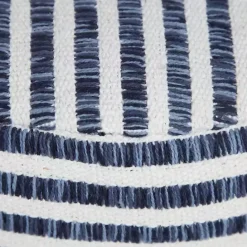 Sale Kirklands Home Blue & White Stripe Organic Cotton Pouf