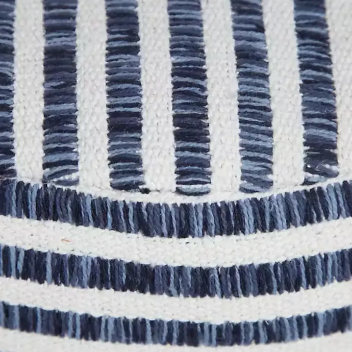 Sale Kirklands Home Blue & White Stripe Organic Cotton Pouf