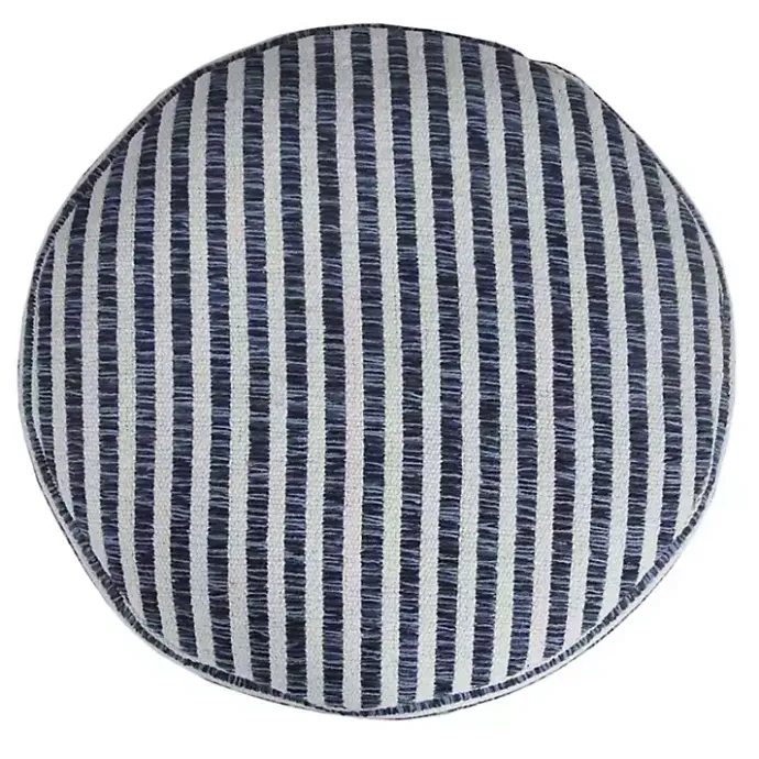 Sale Kirklands Home Blue & White Stripe Organic Cotton Pouf