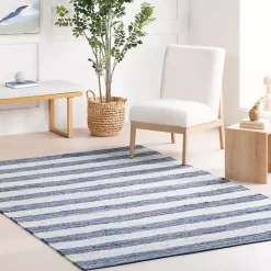 Best Kirklands Home Blue & White Striped Indoor/Outdoor Rug, 6x9