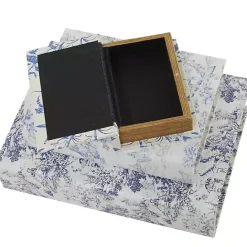 Outlet Kirklands Home Blue & White Toile Canvas Book Boxes, Set of 3