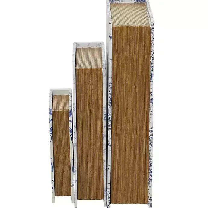 Outlet Kirklands Home Blue & White Toile Canvas Book Boxes, Set of 3