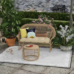 Outlet Kirklands Home Blue & Yellow Bee Happy Outdoor Pillow