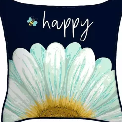 Outlet Kirklands Home Blue & Yellow Bee Happy Outdoor Pillow