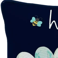 Outlet Kirklands Home Blue & Yellow Bee Happy Outdoor Pillow
