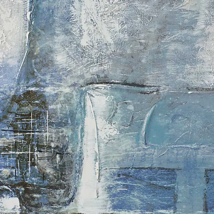 Clearance Kirklands Home Blue Abstract Framed Canvas Art Print