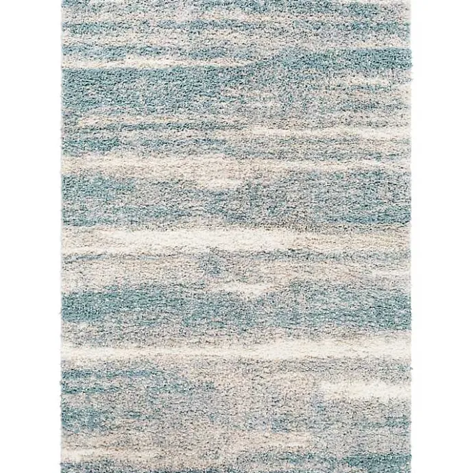 Sale Kirklands Home Blue Abstract Soft Lines Area Rug, 5x8