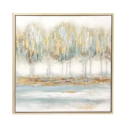 Outlet Kirklands Home Blue Abstract Trees Framed Canvas Art Print
