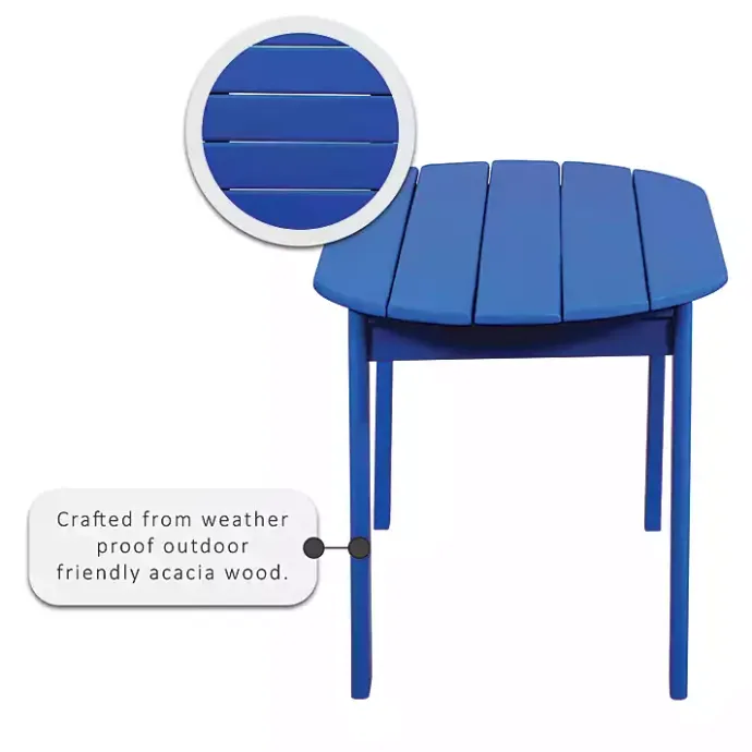 Sale Kirklands Home Acacia Wood Outdoor Adirondack Table Blue