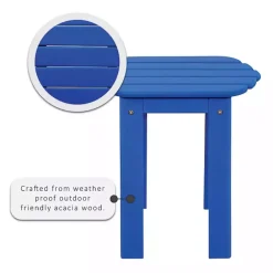 Hot Kirklands Home Acacia Wood Outdoor Adirondack End Table Blue