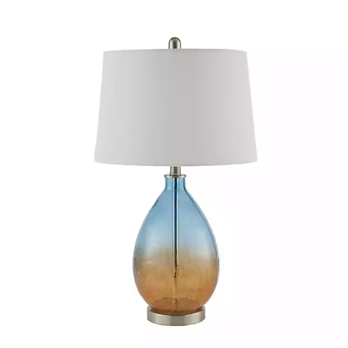 Clearance Kirklands Home Blue and Amber Glass Table Lamps, Set of 2 White