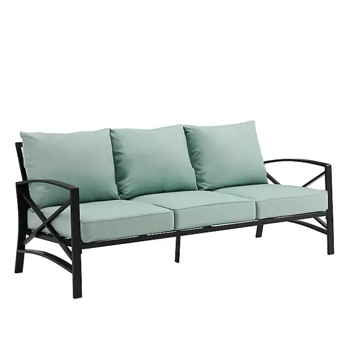 Hot Kirklands Home and Bronze Kaplan X-Arm Outdoor Sofa Blue