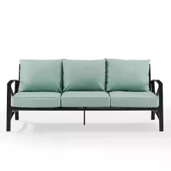 Hot Kirklands Home and Bronze Kaplan X-Arm Outdoor Sofa Blue