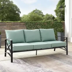 Hot Kirklands Home and Bronze Kaplan X-Arm Outdoor Sofa Blue