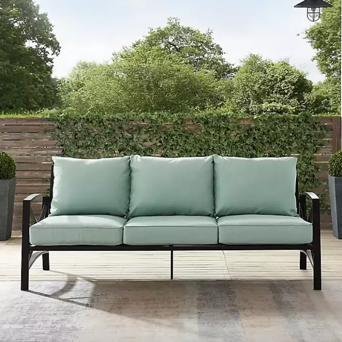 Hot Kirklands Home and Bronze Kaplan X-Arm Outdoor Sofa Blue