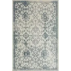 Best Kirklands Home Blue and Cream Granary Area Rug, 6x9