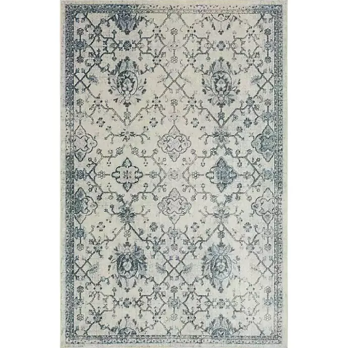 Best Kirklands Home Blue and Cream Granary Area Rug, 6x9