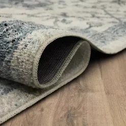 Best Kirklands Home Blue and Cream Granary Area Rug, 6x9