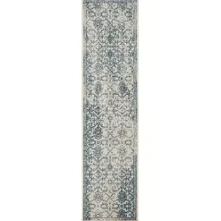 Best Kirklands Home Blue and Cream Granary Runner, 2x10