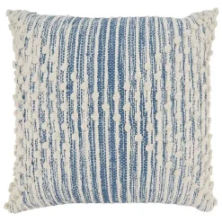 Outlet Kirklands Home and Cream Striped Diamond Pillow Cover Blue