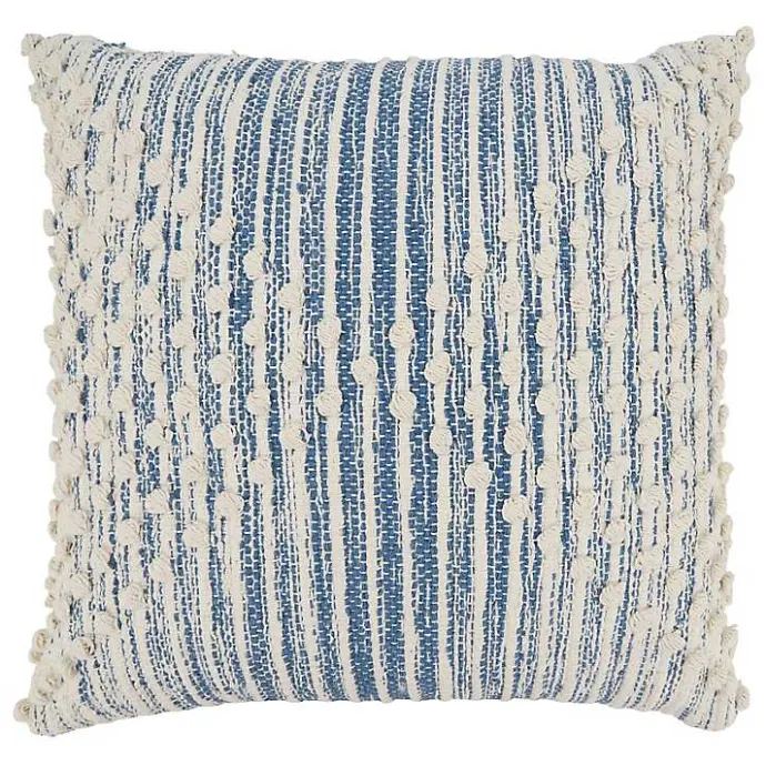 Outlet Kirklands Home and Cream Striped Diamond Pillow Cover Blue