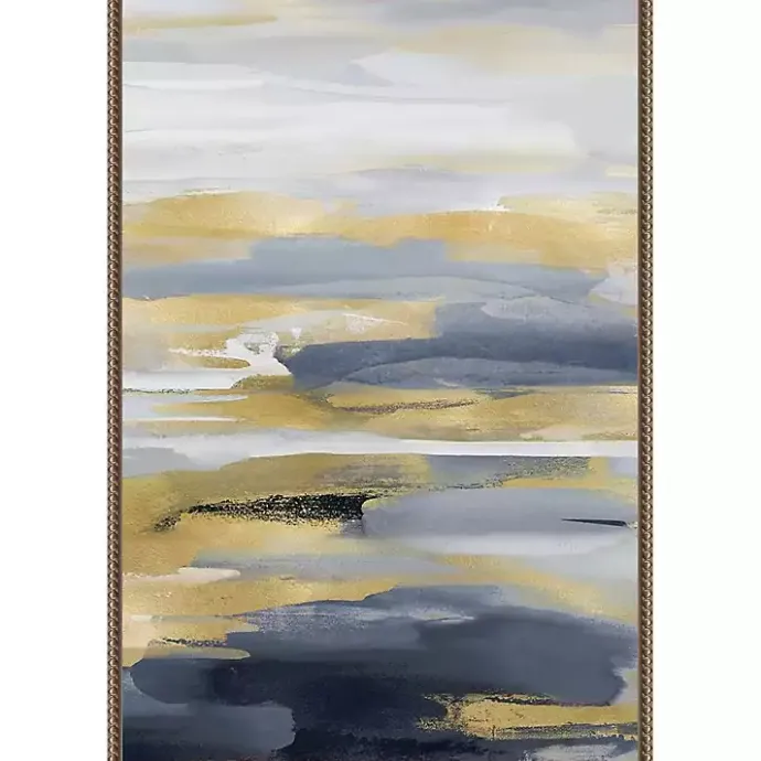 New Kirklands Home Blue and Gold Intuition II Canvas Art Print