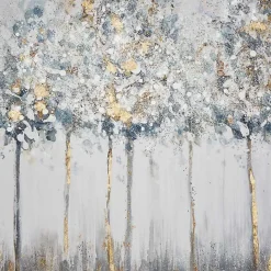 Best Kirklands Home Blue and Gold Trees Canvas Art Prints, Set of 3