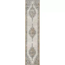 Sale Kirklands Home Blue and Gray Bordered Trina Runner