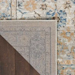 Sale Kirklands Home Blue and Gray Bordered Trina Runner