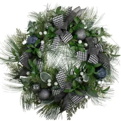 Clearance Kirklands Home Blue and Gray Bow Wreath
