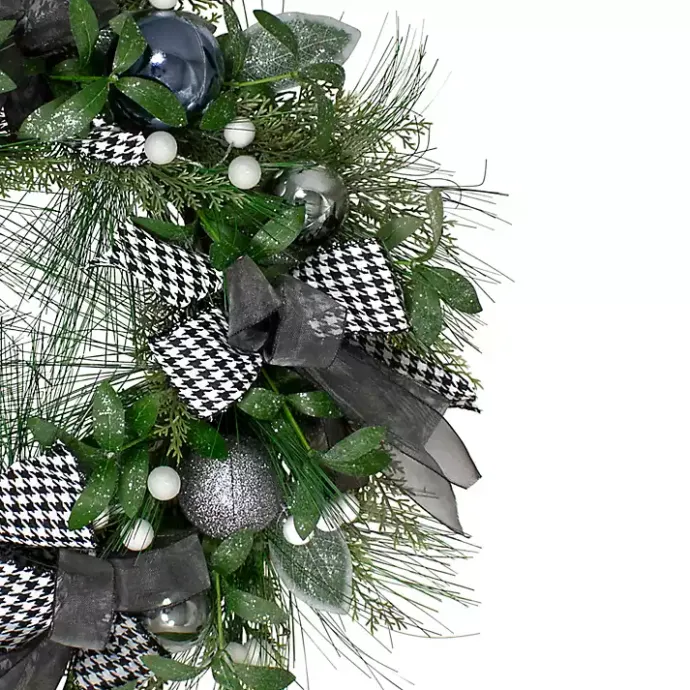 Clearance Kirklands Home Blue and Gray Bow Wreath