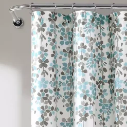 Clearance Kirklands Home and Gray Weeping Flower Shower Curtain Blue